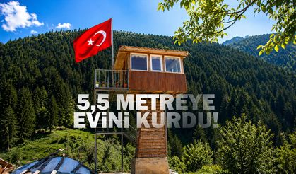 Gözetleme kulesini andıran 9 metrekarelik ev dikkati çekiyor