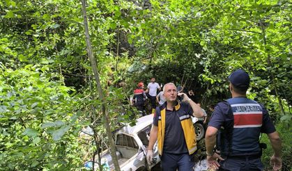 Sürmene'de kamyonet fındık bahçesine yuvarlandı; 1 ölü, 5 yaralı