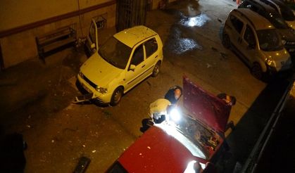 Trabzon'da İlçe Emniyet Müdürlüğü bahçesine hava aracı düştü; 4 araç hasar gördü
