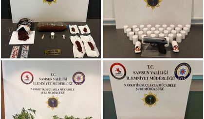 Samsun'da narkotik operasyonunda 8 zanlı yakalandı