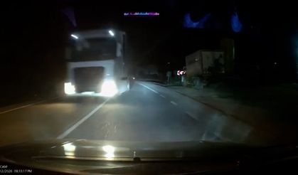Cankurtaran'da hatalı sollama yapan TIR şoförü, tehlike yarattı
