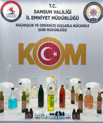 Samsun'da 35 litre etil alkol ele geçirildi