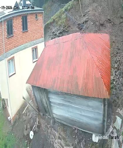 SERENDİNİN HEYELANLA YIKILDIĞI ANLAR KAMERADA