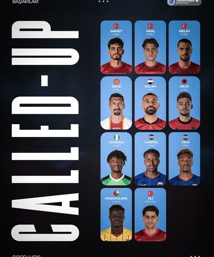 Trabzonspor'dan 11 oyuncuya milli davet