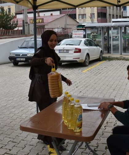 Gümüşhane'de biriktirilen atık yağlar ödüle dönüşüyor