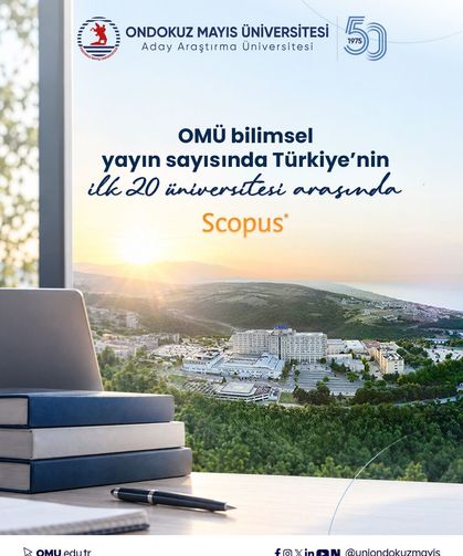 OMÜ bilimsel yayın sayısında Türkiye'nin ilk 20 üniversitesi arasında