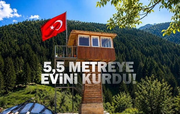 Gözetleme kulesini andıran 9 metrekarelik ev dikkati çekiyor