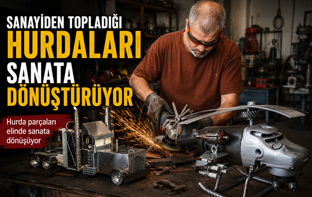 Hurda parçalarını sanata dönüştürüyor