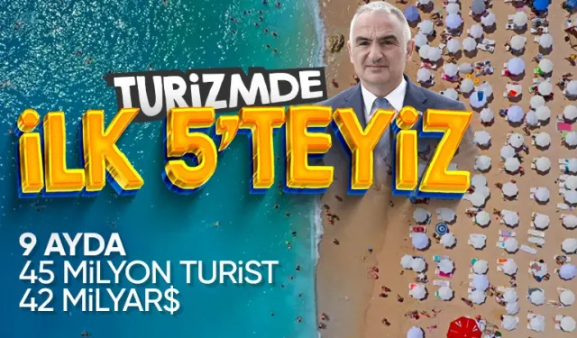 9 ayda Türkiye'ye 45.2 milyon turist geldi