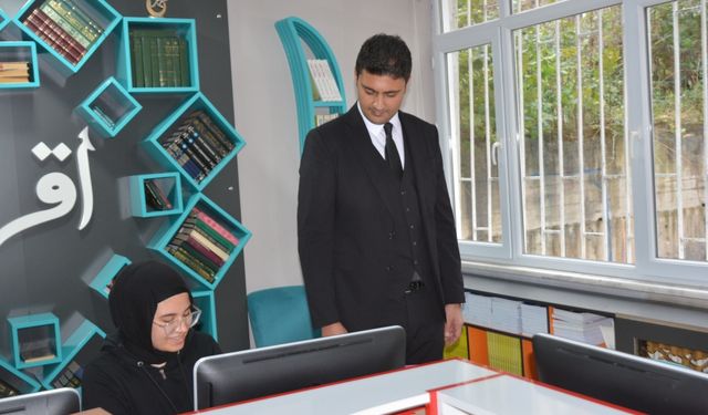 Çaykara'da öğrenciler ara tatilde de sınavlara hazırlanıyor