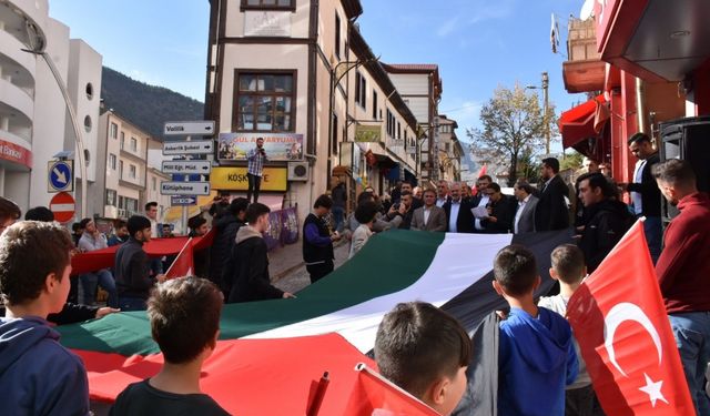 Gümüşhane'de Filistin'e destek yürüyüşü yapıldı