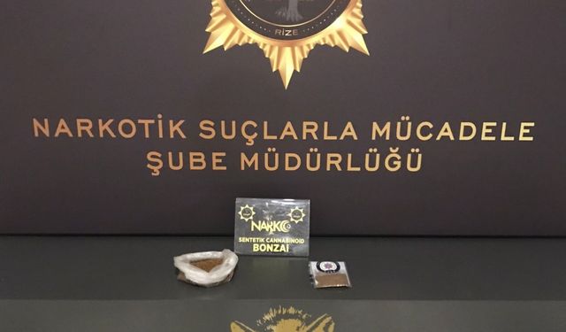 Rize'de uyuşturucu operasyonunda 1 şüpheli tutuklandı