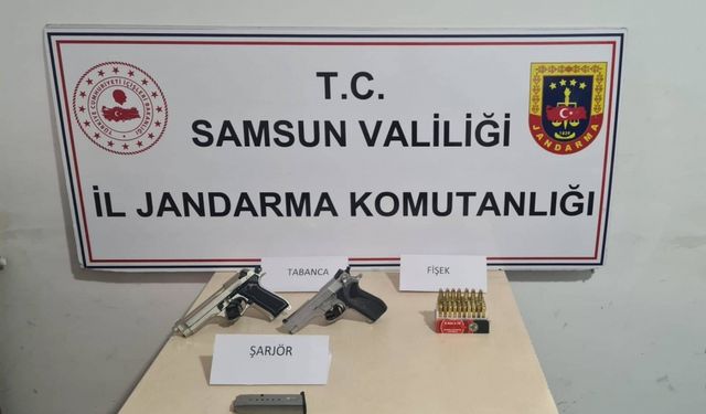 Samsun'da sosyal medya hesaplarından silahlı paylaşım yapan 2 kişi yakalandı