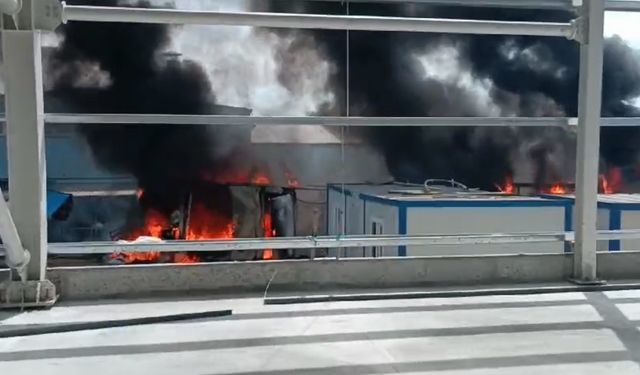 Bartın'da işçilerin kaldığı konteynerlerde çıkan yangın söndürüldü