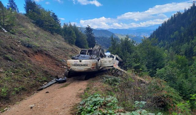 Artvin'de iş makinesi taşıyan kamyonun uçuruma devrildiği kazada 2 kişi öldü