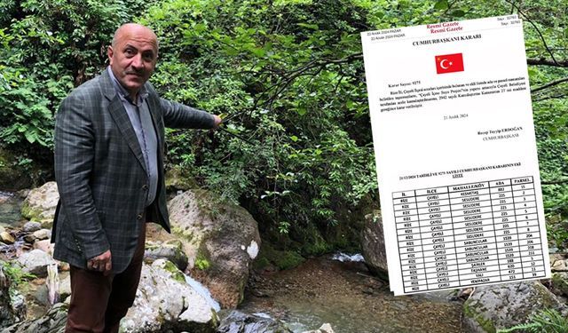 Çayeli Seslidere su projesi için acele kamulaştırma kararı