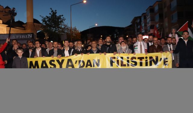 Amasya'da Filistin'e destek yürüyüşü yapıldı