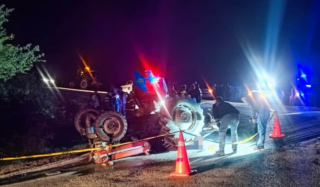 Çorum'da devrilen traktörün sürücüsü hayatını kaybetti