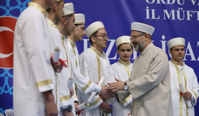 Diyanet İşleri Başkanı Ali Erbaş, Ordu'da hafızlık icazet töreninde konuştu: