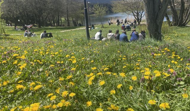 Gölcük Tabiat Parkı'nda hafta sonu yoğunluğu