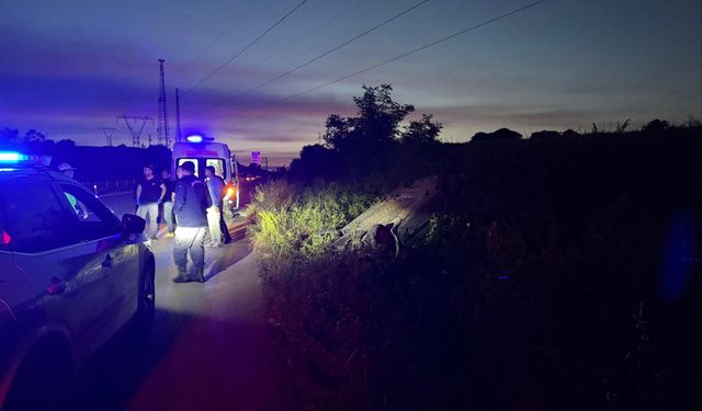 Samsun’da hendeğe devrilen otomobilin sürücüsü yaralandı