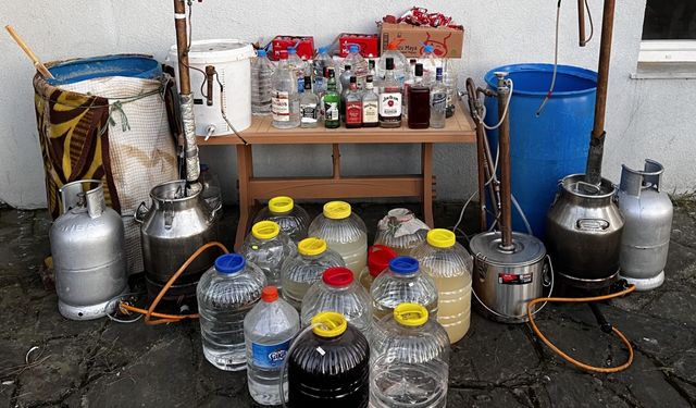 Sinop'ta sahte içki operasyonunda 3 kişi yakalandı