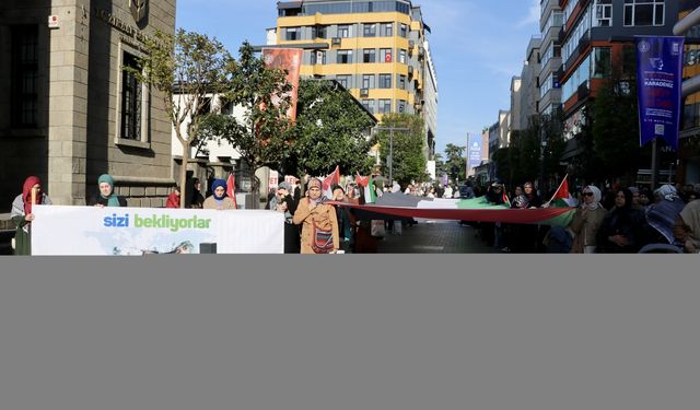 Trabzon'da Filistin'e destek yürüyüşü düzenlendi