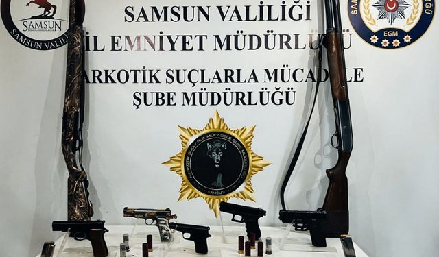 Samsun'da ruhsatsız silah operasyonunda 3 şüpheli yakalandı