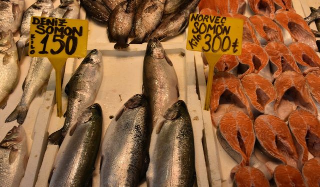 Trabzon'da tezgahları somon ve alabalık süslüyor