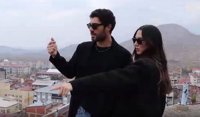 Dizi oyuncusu Öner, nişanlısının memleketi Erzurum'da
