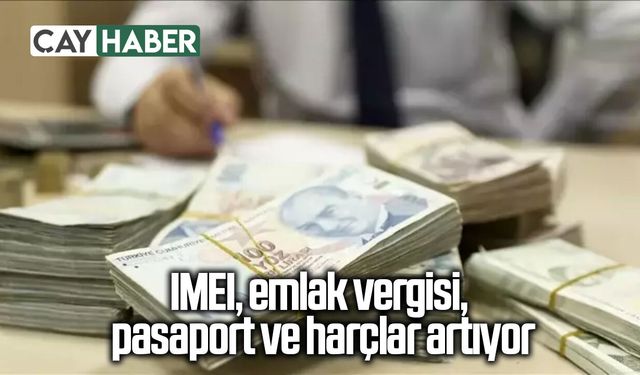 IMEI, emlak vergisi, pasaport ve harçlar artıyor