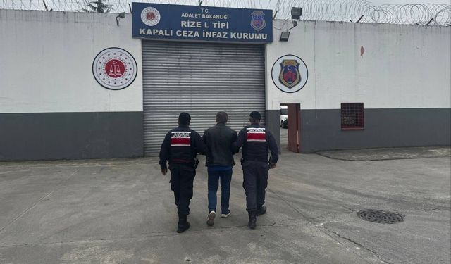 Rize'de 3 yıl 4 ay kesinleşmiş hapis cezasıyla aranan hükümlü yakalandı