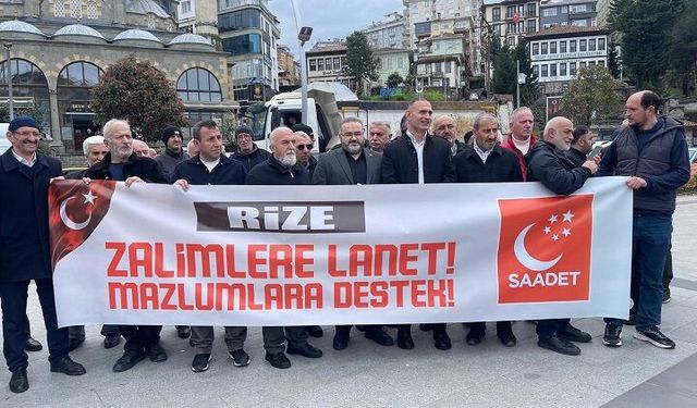 Rize'de “Zalimlere Lanet, Mazlumlara Destek” açıklaması