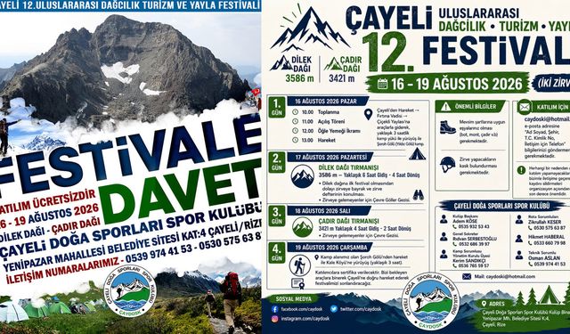 Çayeli’nde Uluslararası Dağcılık Festivali Heyecanı