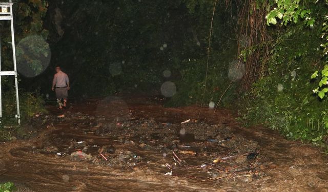 Artvin'de sağanak etkili oldu; dere taştı