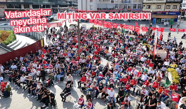 Rize'de, milli maç heyecanı