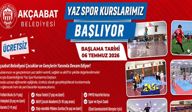 Akçaabat Belediyesi Yaz Spor Kursları Başlıyor