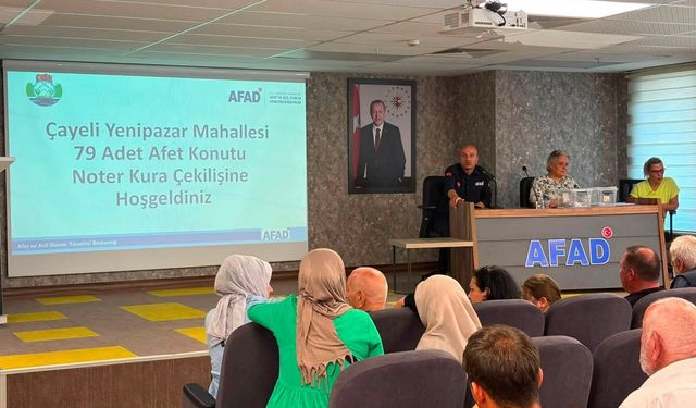 Çayeli'nde 79 Afet Konutu için kura çekilişi tamamlandı