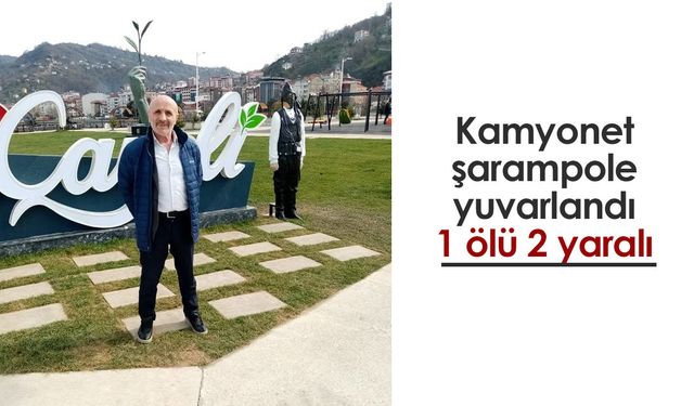 Çayeli'nde kamyonet şarampole yuvarlandı, 1 ölü 2 yaralı