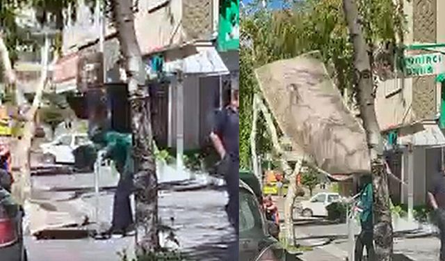 7'nci kattan düşen halı, mağaza çalışanının başına isabet etti