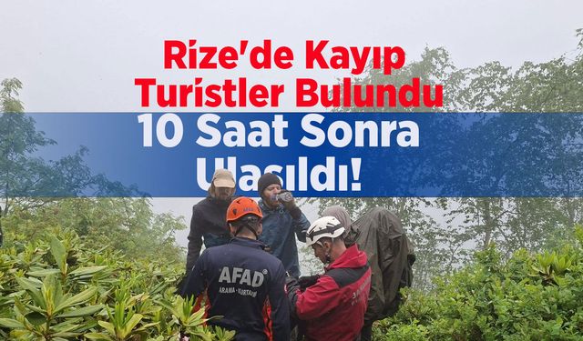 Rize'de Dağda Mahsur Kalan 3 Turist Kurtarıldı