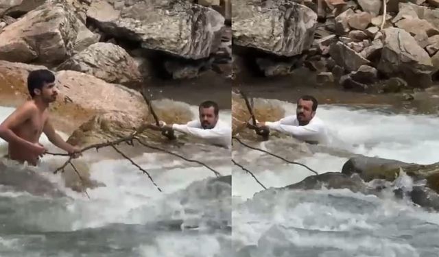 Suudi turist, fotoğraf çekilmek istediği derede boğuldu; o anlar kamerada