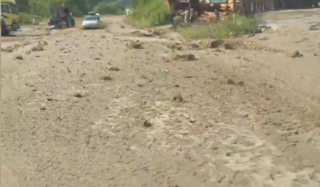 Artvin'de sağanak nedeniyle ulaşım aksadı
