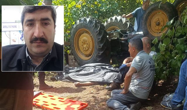 Devrilen traktörün sürücüsü öldü