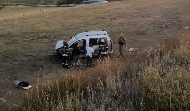 Erzurum-Artvin kara yolunda panelvan şarampole devrildi, 2 kişi yaralandı