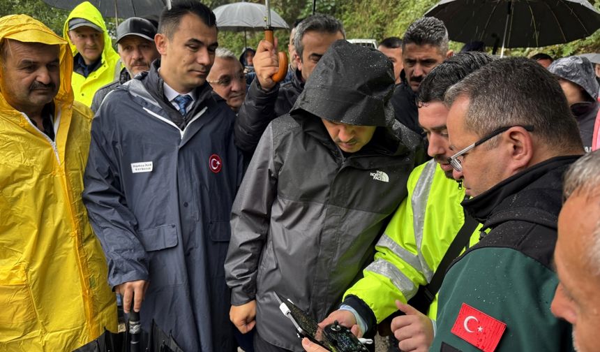 Rize Valisi Baydaş, heyelan bölgesinde inceleme yaptı