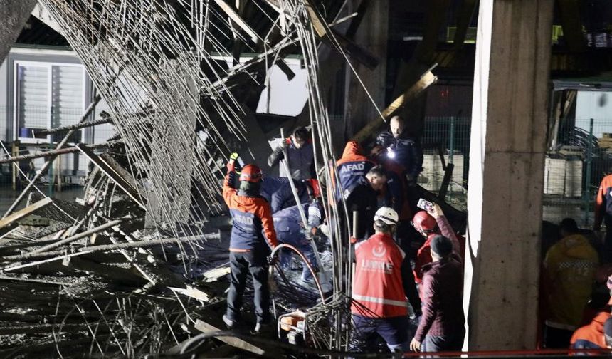 Trabzon'da inşaatta çökme meydana geldi, 1 işçi öldü, 3 işçi yaralandı