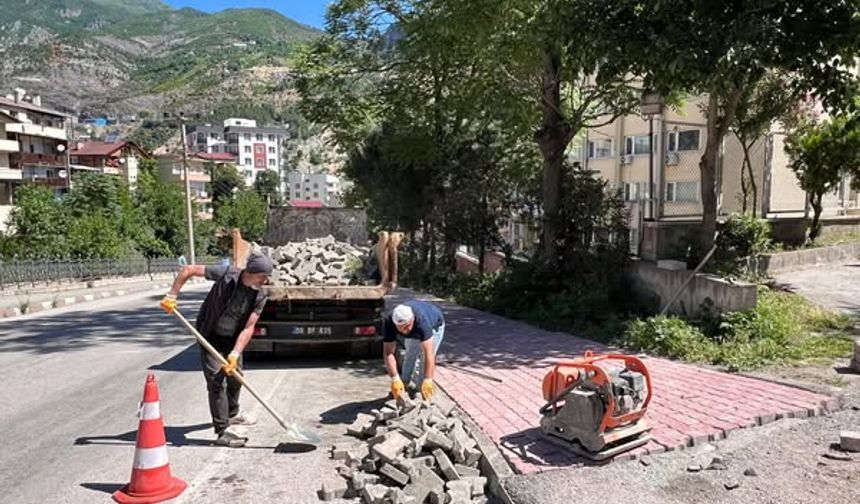 Artvin Belediyesi’nden Kaldırım Yenileme ve Temizlik Seferberliği