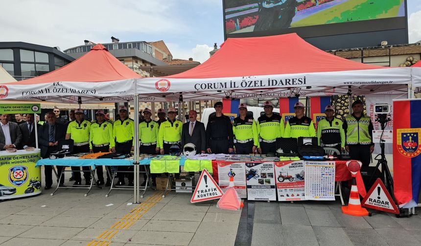Çorum'da çocuklara trafik kuralları anlatıldı