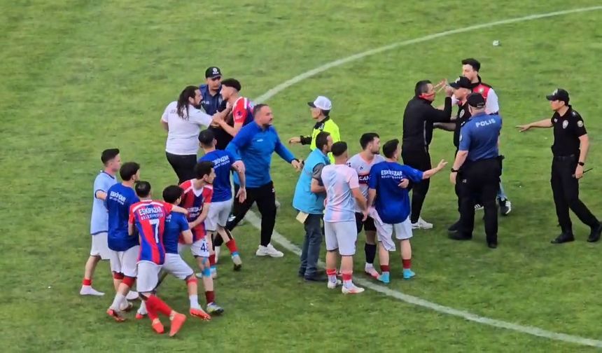 Karabük'te amatör lig maçının ardından arbede yaşandı